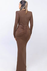 Deep V Neck Long Dress